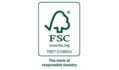 FSC Certification logo showing a stylized checkmark and tree with the text “FSC” and “www.fsc.org,” indicating that the product supports responsible forest management.