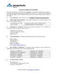ToughRock® Gypsum Board - CPSC General Certificate of Conformity